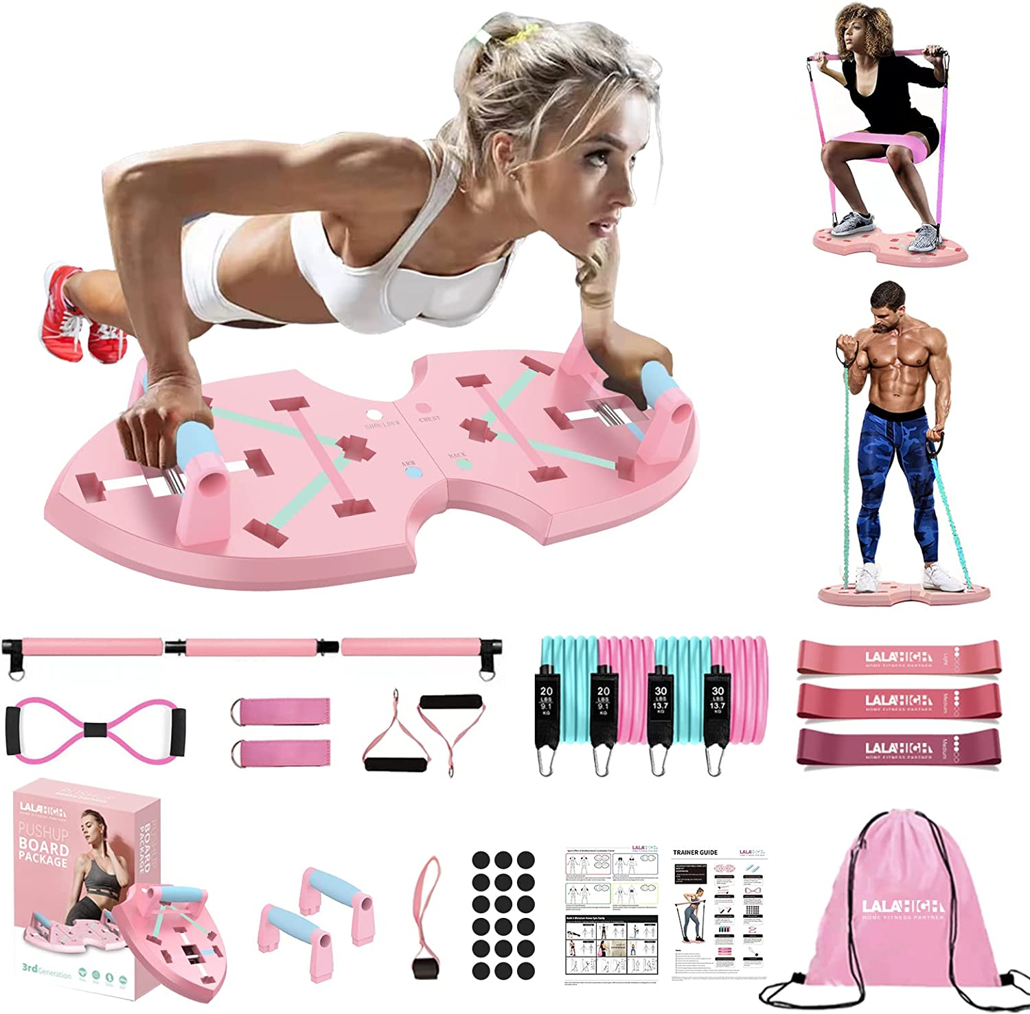 Push up Board, Portable Home Workout Equipment for Women & Men, 30 in 1 Home