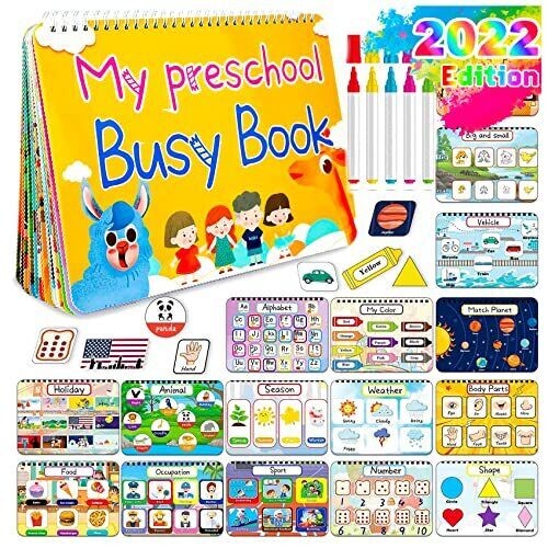 BUSY BOOK Preschool Learning Activity Binder Toddler Educational HEYKIDDO